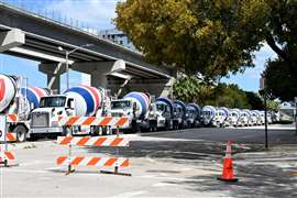 Cemex trucks in a line (Image: Okan Group)