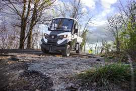 Alkè's electric vehicle used off road.